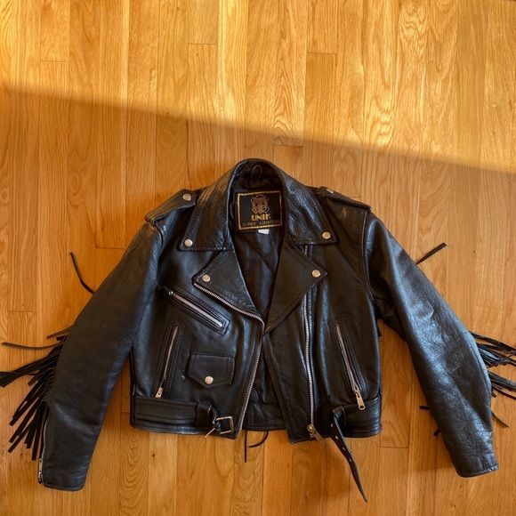 UNIK Black leather biker jacket - Picture 2 of 6